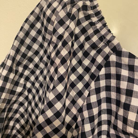 Women Plus Sz 2X Blouse Tiered Babydoll Puff Sleeve Top Cotton Gingham Bohemian - Picture 6 of 9